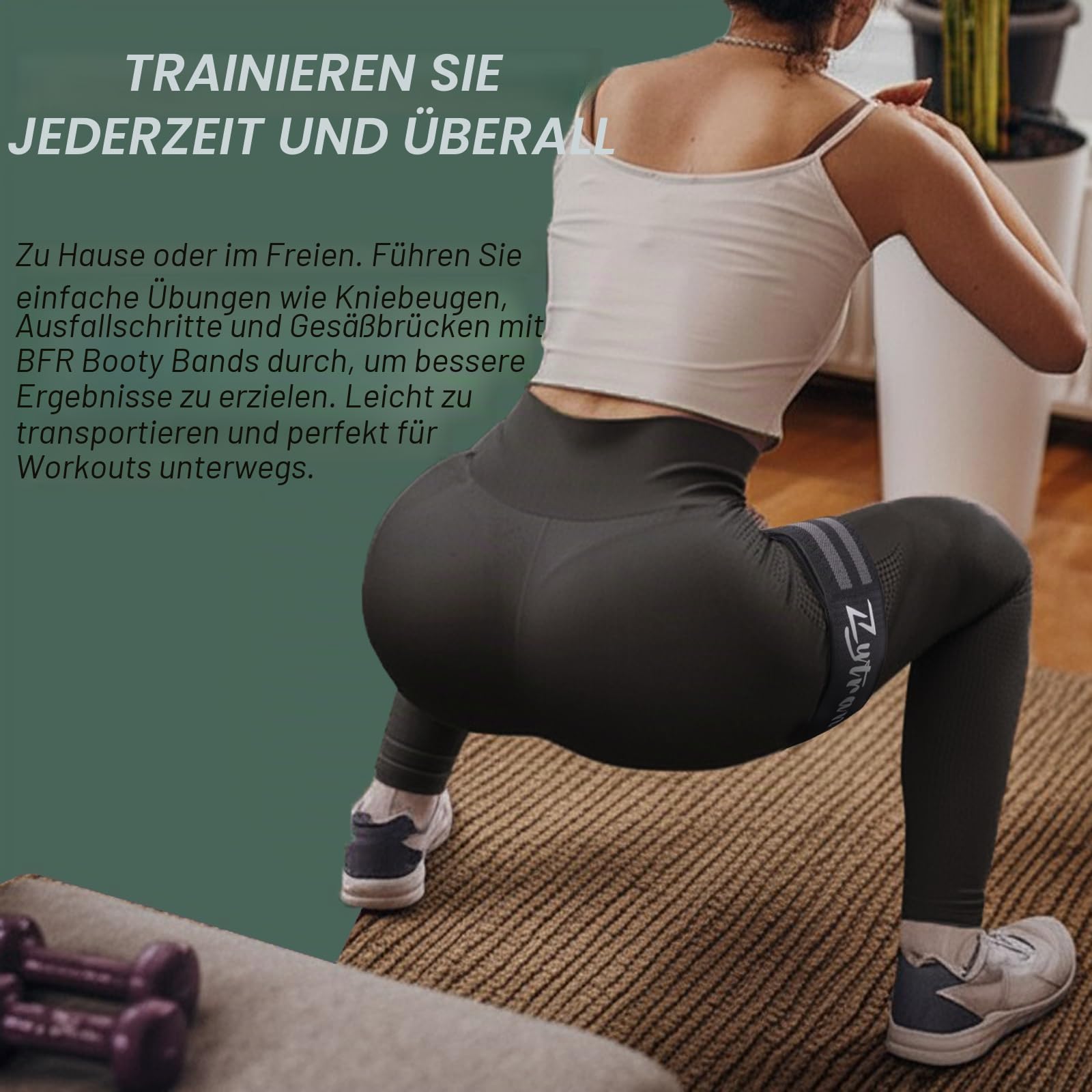 BFR Okklusionsbänder für Frauen, Beine, Gesäß, Hüftaufbau, bequeme, elastische Booty-Bänder für Blutflusstraining, Workouts zum schnellen Anheben von Po, Kniebeugen, Oberschenkel, Fitness