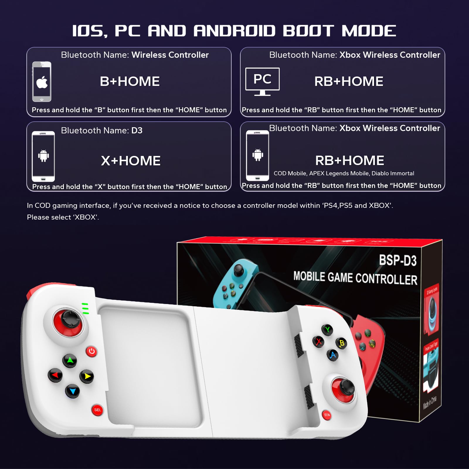 Joso Controlador de Juego móvil para Android, iPhone, PC con M1/M2 programable, Controlador de teléfono para iPhone 14, 13, 12, 11, Samsung Galaxy, Xiaomi, OPPO, Call of Duty, Genshin Impact y más