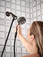 Vista 46 de Moen Engage Magnetix Matte Black 3.5-Inch Six-Function Detachable Handheld Showerhead with Magnetic Docking System, 26100BL