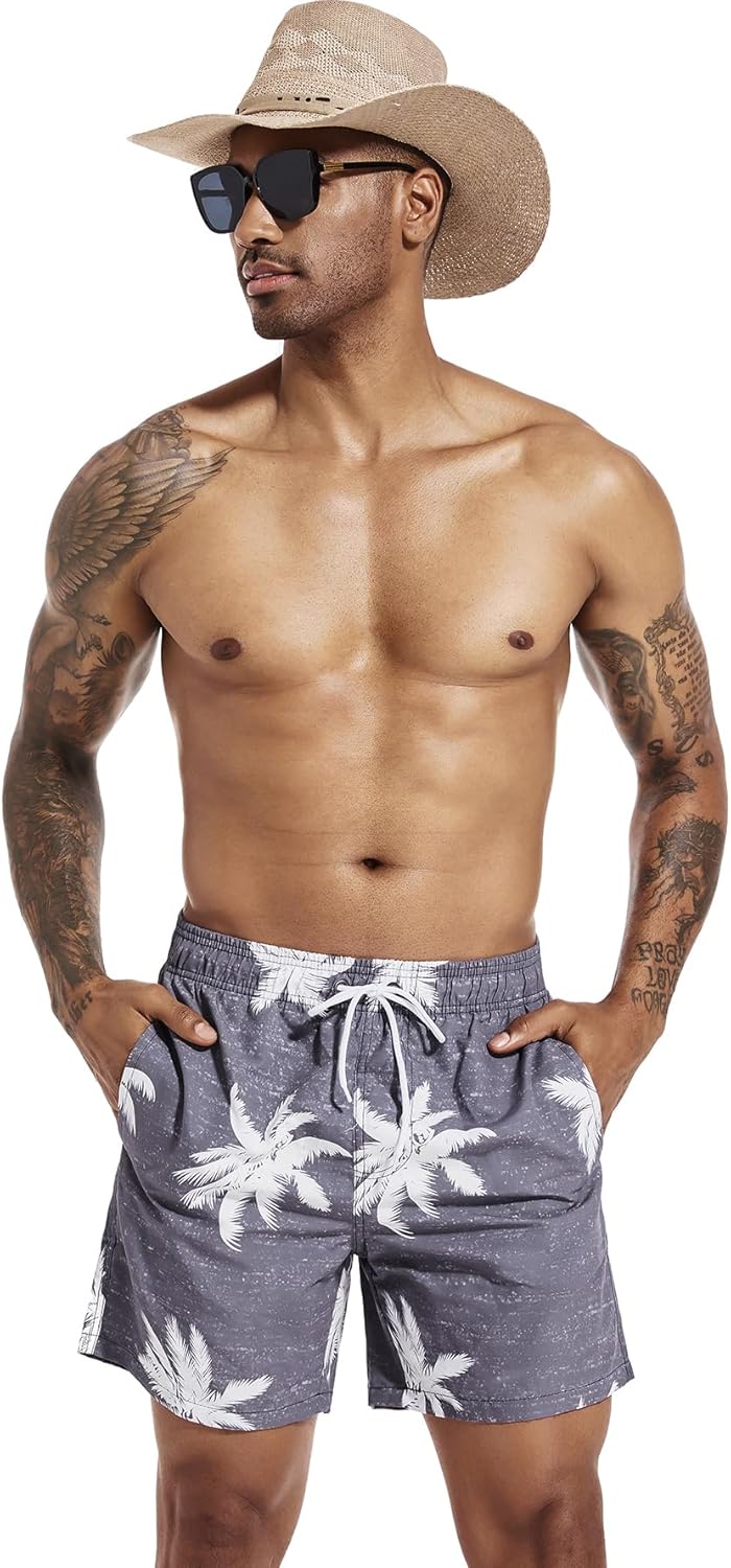 SILKWORLD Men's Swim Trunks Quick Dry Shorts with Pockets