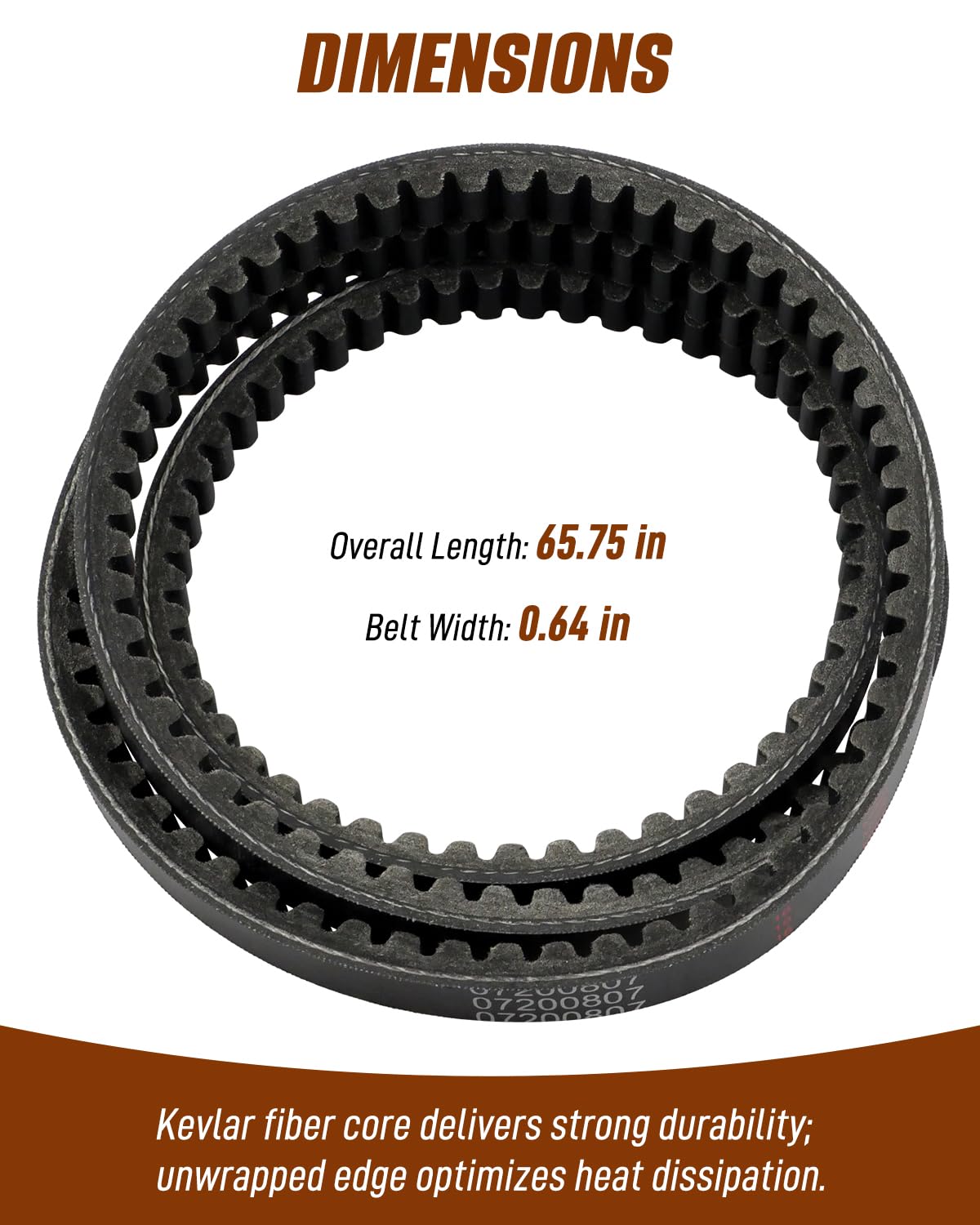 Correa de transmisión de 0.75 x 0.63 pulgadas para Ariens Apex 60/60 CE Zenith 60/60 CE para Gravely ZTHD60 Pro-Turn Z 60 Pro-Turn ZX 60, reemplaza 07200807