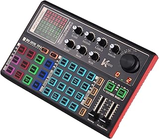 Caixa de áudio,SK300 placa de som ao vivo trocador de voz externo misturador de áudio bateria recarregável embutida vários efeitos sonoros para streaming ao vivo gravação de música smartphone jogo de computador karaokê