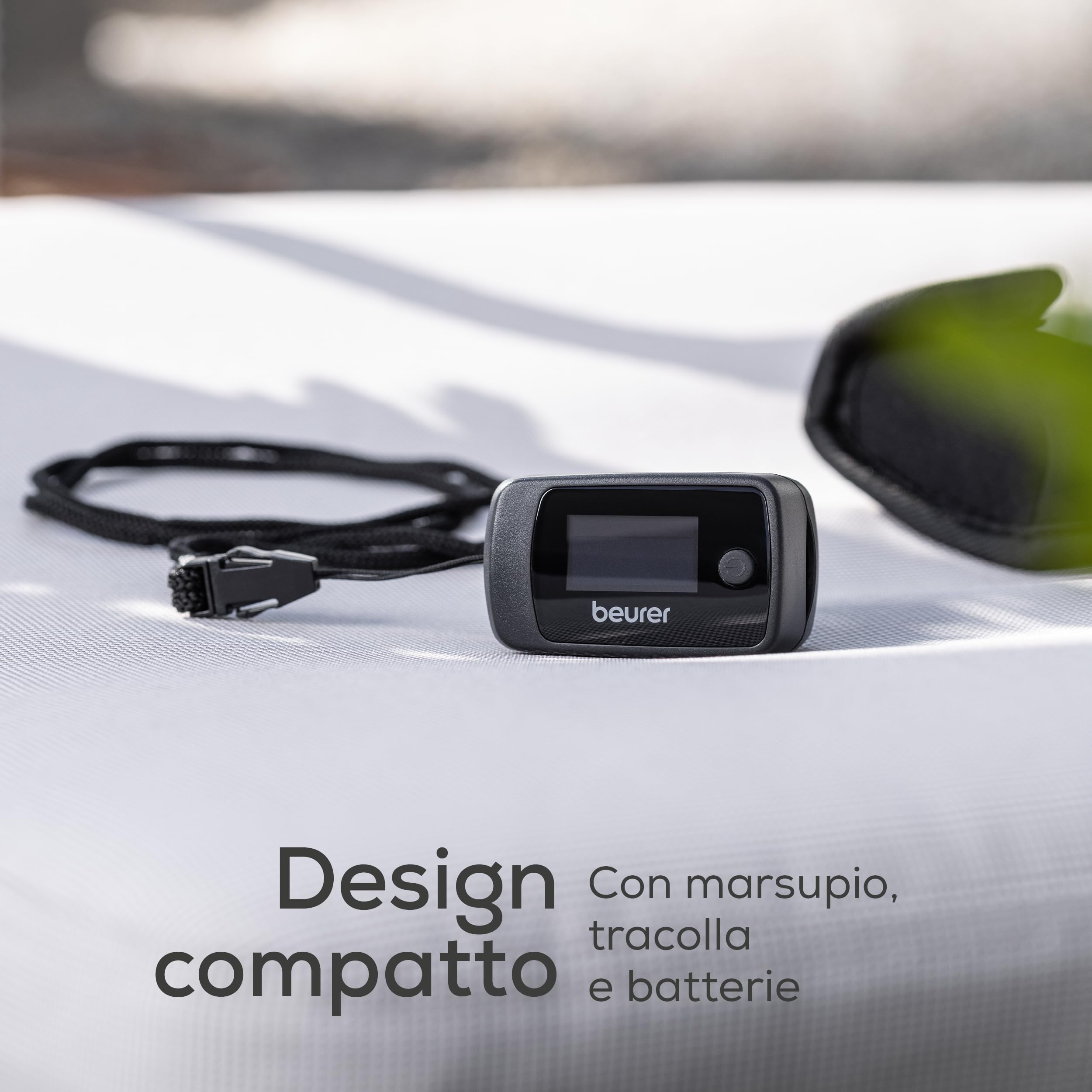 Beurer PO 45 Saturimetro da dito Professionale Certificato, Monitoraggio della Saturazione di Ossigeno, Frequenza Cardiaca, Indice di Perfusione, Pulsossimetro con Spegnimento Automatico