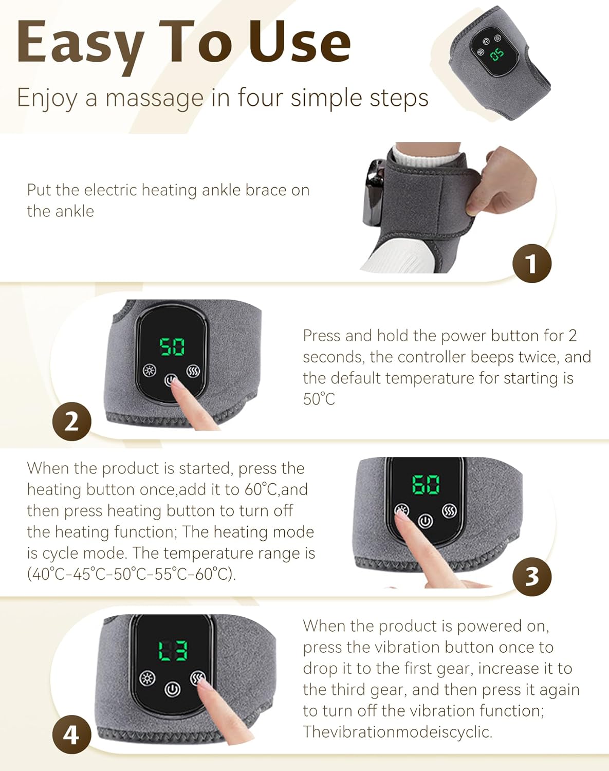 Triple Method Massager, 3 in 1 Triple Method Massager - Heat Therapy, Compression, Shiatsu Kneading, Adjustable Wireless Lengthened One-Click Operation (2-pc) - Image 5