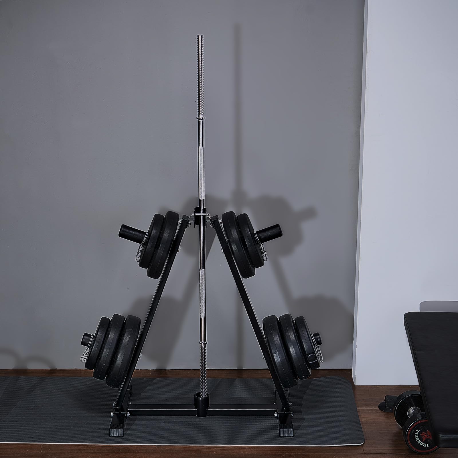 VEVOR Support d'Haltères Capacité de Charge 136 kg, Rack de Rangement pour Disques des Poids de 50,8 mm, Support de Poids à Cadre en A, Repose Haltères Robuste, Stockage pour Musculation Gym Domicile