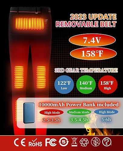 Miniatura 3 de Women Heated Pants with Battery Pack Electric 6 Zones, Heating Pants for Men Women Outdoor Winter Heating Trouser