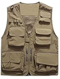 Men's Casual Lightweight Outdoor Fishing Work Safari Travel Photo Cargo Vest Jacket Multi Pockets
