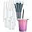 [100 SETS] 12 oz Clear Plastic Cups with Lids and STRAWS, Disposable Iced Coffee cups with lids, Clear Cups with Lids for Cold Drinks, Iced Tea, Milkshakes, Smoothies