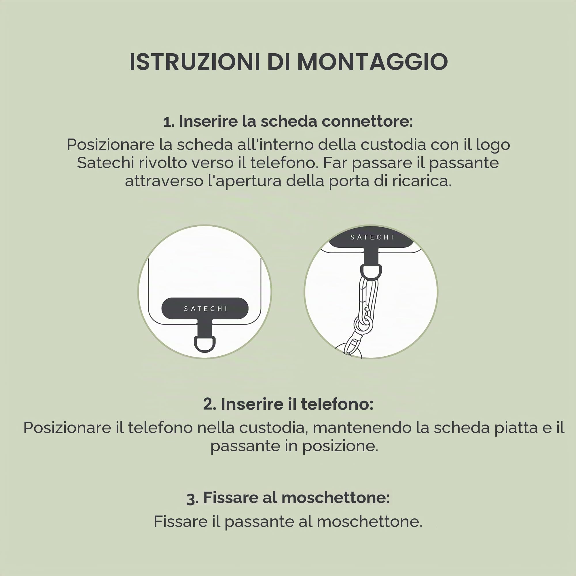Satechi OntheGo™ Cordino per Smartphone USB C con Ricarica Rapida 60W, Dati 480 Mbps, Laccio Regolabile 1,5 m con Cavo Intrecciato per iPhone 17 16 15, Galaxy, Android – Nero