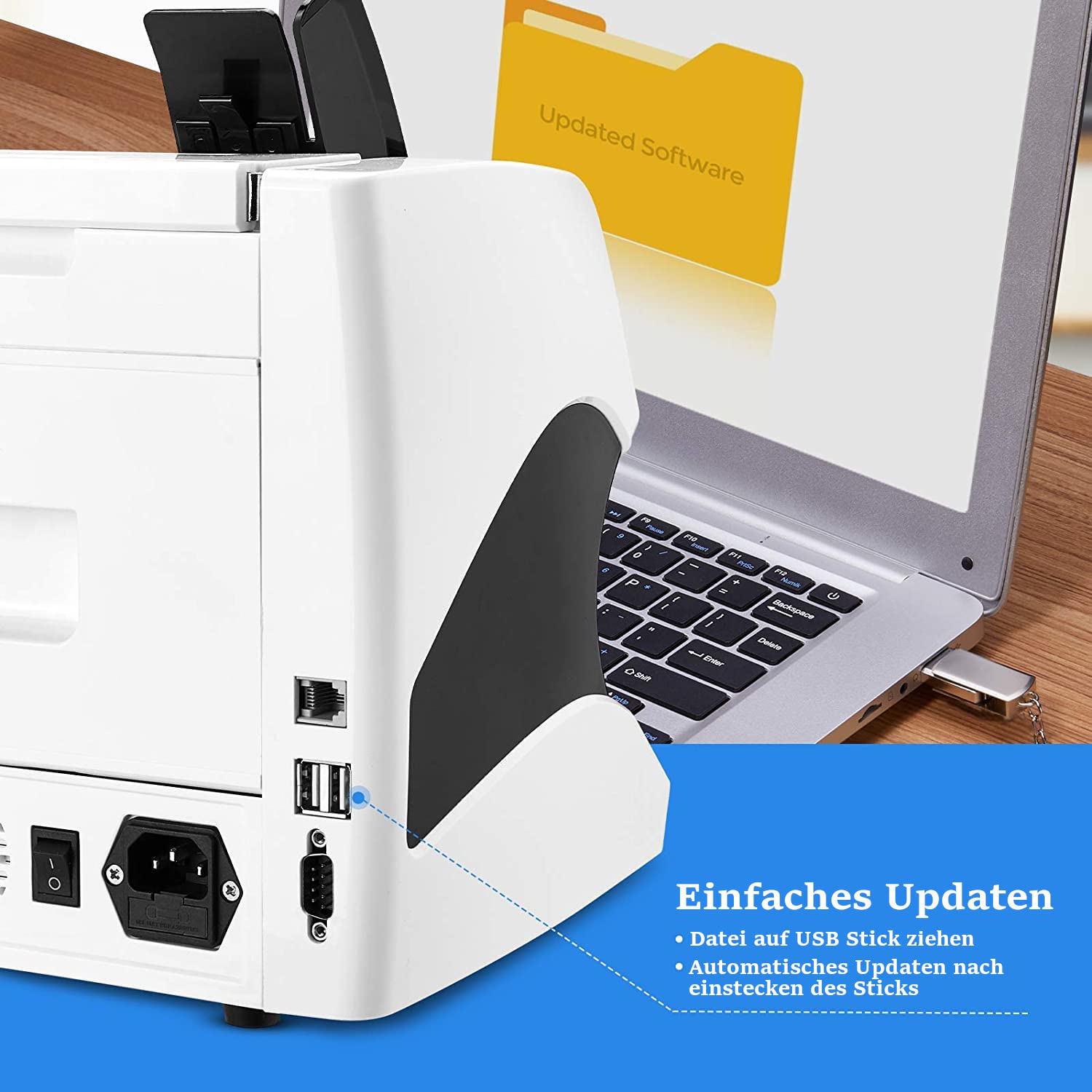 BEITZ BS-920A | Geldzählmaschine | Banknotenzähler mit Kundendisplay | EZB-getestet | 2CIS Technologie | 9-fache Falschgelderkennung | Offline & Anonym | Professioneller Wertzähler mit Kundenanzeige