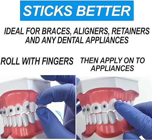 Miniatura 6 de Orthowax - Ceras dentales ortodónticas precortadas (paquete de 18) - Se pega mejor - Cera de ortodoncia de Orthomechanics - Aloe Vera y vitamina E