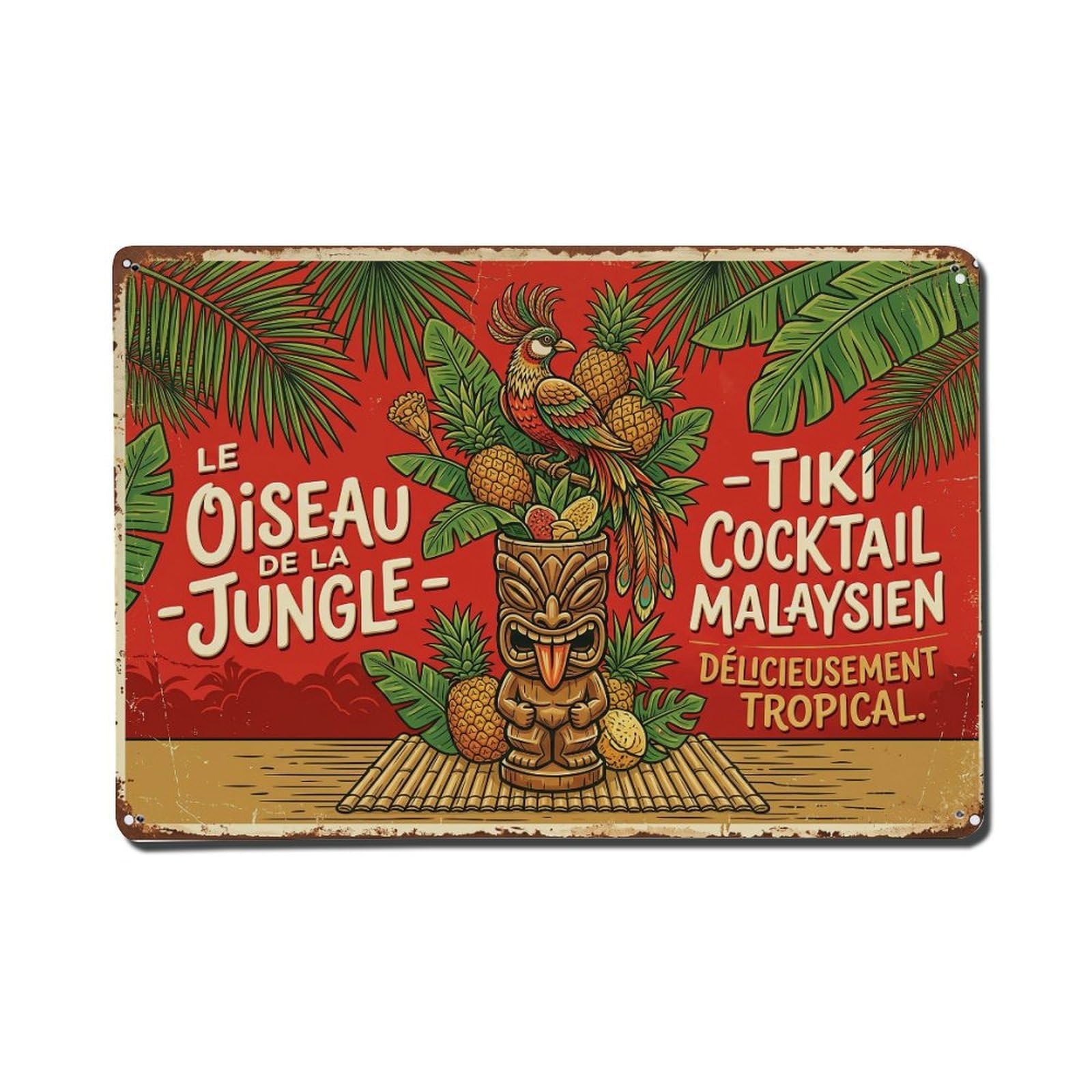 Jungle Bird Creative Variation Metal Tin Sign Plaque Wall Decor for Cafe, Club Bar, Office, Home Garden Metal Poster 8x12Inch