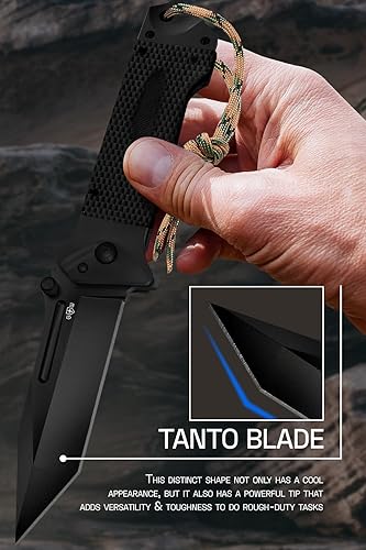Miniatura 4 de Grand Way Navaja de bolsillo para hombres  Cuchillos plegables Tanto  Cuchillo genial  Cuchillos tácticos de trabajo para caza, camping, senderismo,
