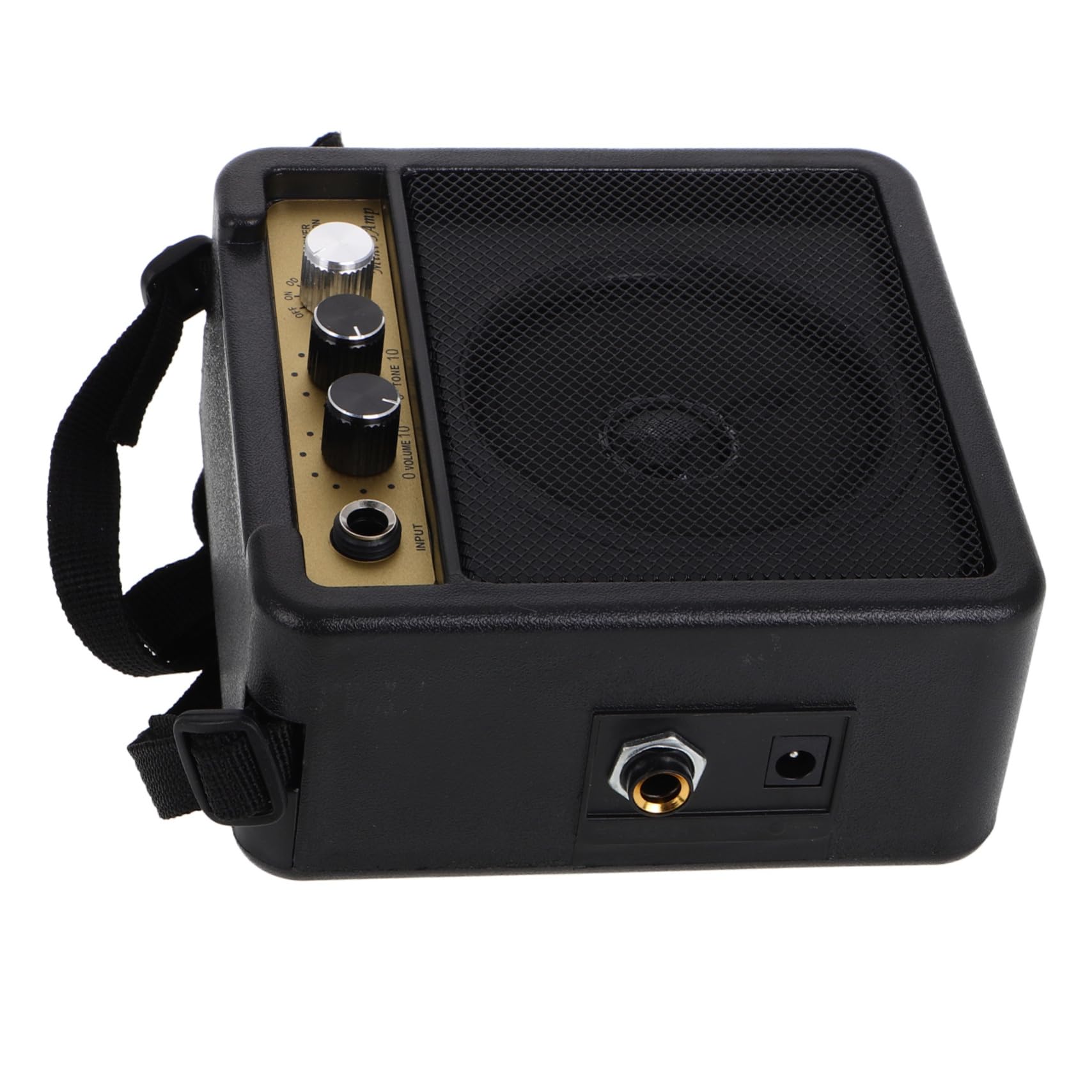 OSALADI Mini Amplificador de Guitarra Eléctrica 5w Negro, Sonido de Alta Fidelidad, Compacto y Portátil, Conexión Versátil para Práctica