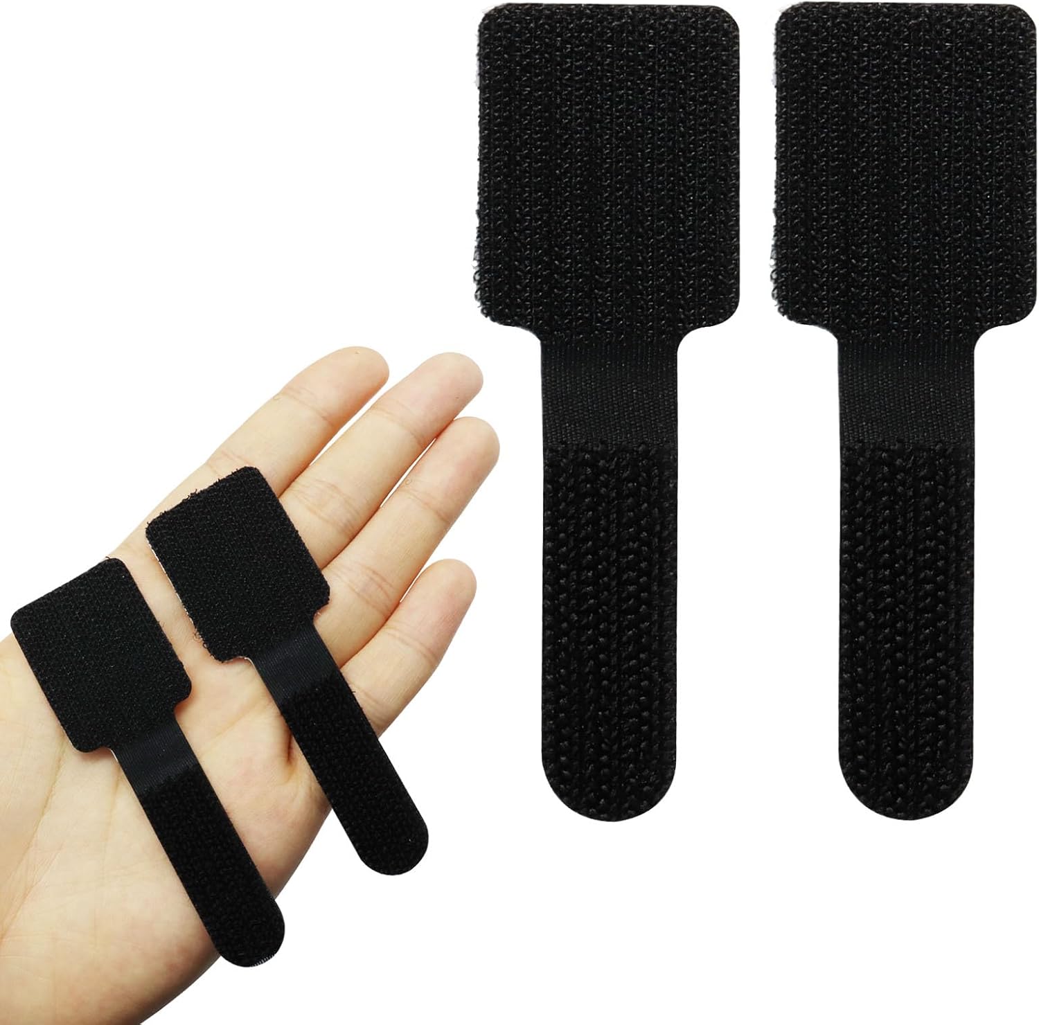 80PCS Hook and Loop Cable Ties, Self Adhesive Hook and Loop Cable Straps Sticky-Back Cord Organizer, Adjustable Cord Holder for Desk & Office