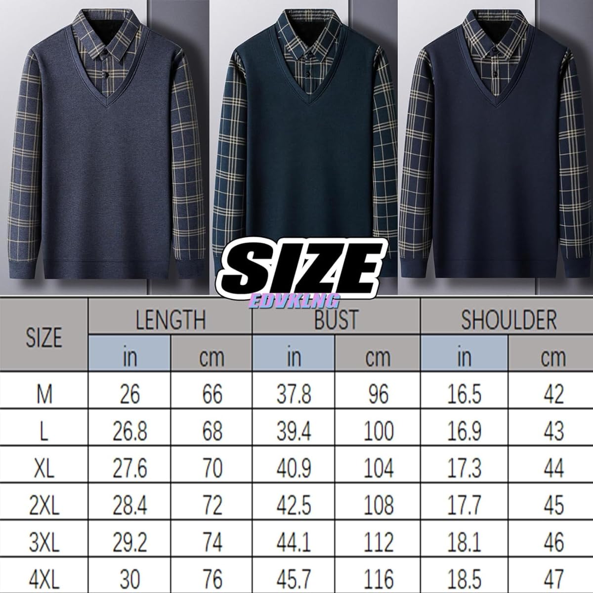 Jersey de Punto de Dos Piezas Falso para Hombre,Suéteres y Jerseys para Hombres,Solapa V-Cuello Suave Caliente Suéteres para Hombres