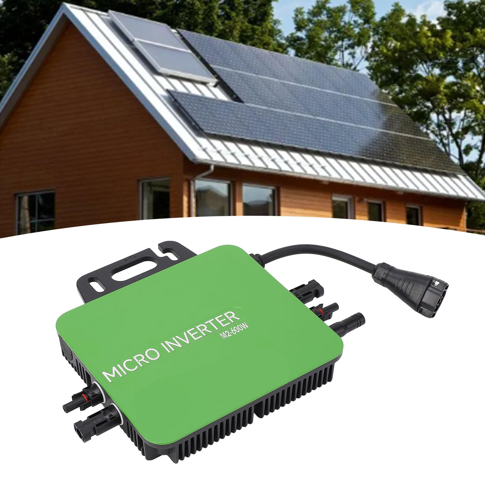 Microinversor Solar de 600 W, Seguimiento del Punto de Máxima Potencia IP67 a Prueba de Agua para el Hogar, Vehículos Recreativos, Camiones, Energía Solar Fuera de la Red, Salida