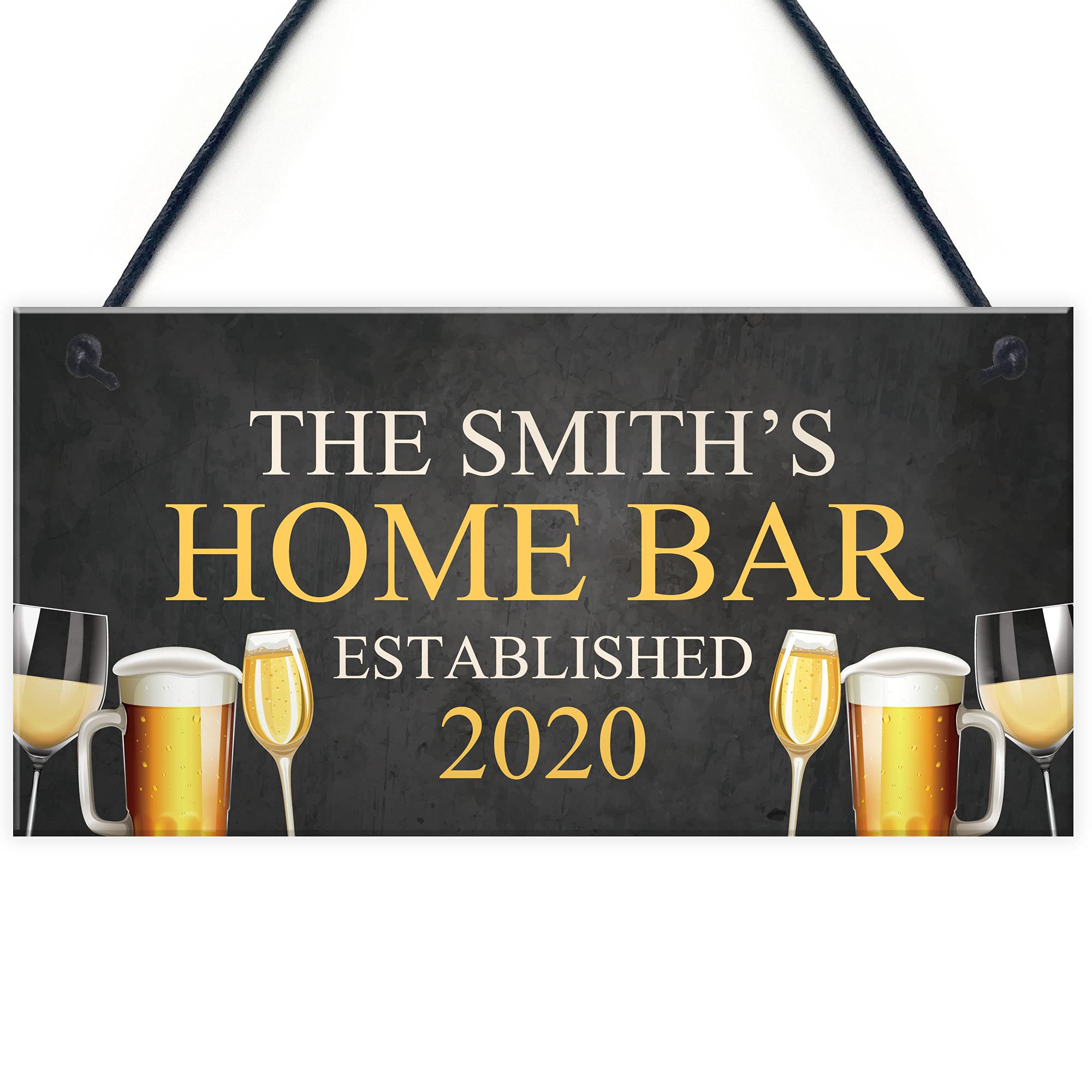 Home Bar Sign Personalised Bar Pub Man Cave Plaque Alcohol Gift For Men