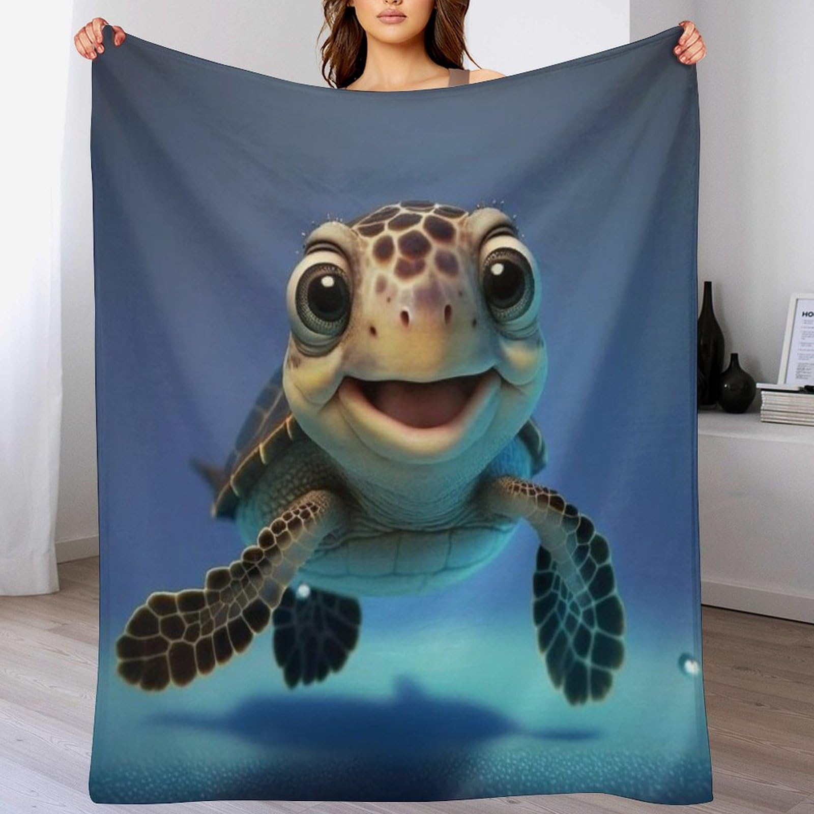 Couverture lourde et hypoallergénique motif tortue plaid canapé respirant