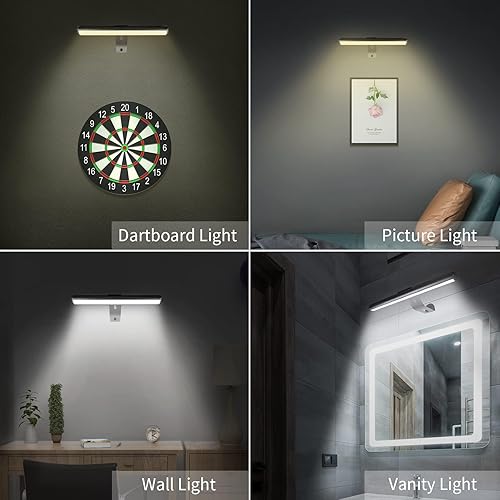 Miniatura 6 de ZOCALOK Luz de imagen funciona con pilas, luces de imagen para pared, luz de imagen inalámbrica con 2 controles remotos, luz de imagen para pinturas