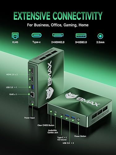 Miniatura 5 de Bmax Mini PC B6 Plus con Intel i3-1000NG4 (Beats N150N100N95)  LPDDR4 de 12 GB  SSD NVME de 512 GB  Win 11 Pro  3 x USB 3.0  Soporte de pantalla 4K