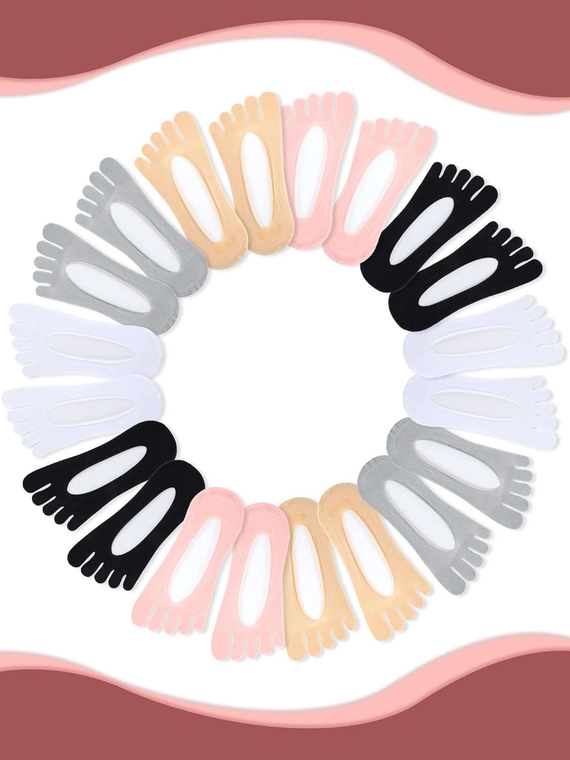 Bencailor 10 Pairs Women Toe Socks No Show Low Cut Socks with Toes Separated for Women Men Athletic Running - Image 6