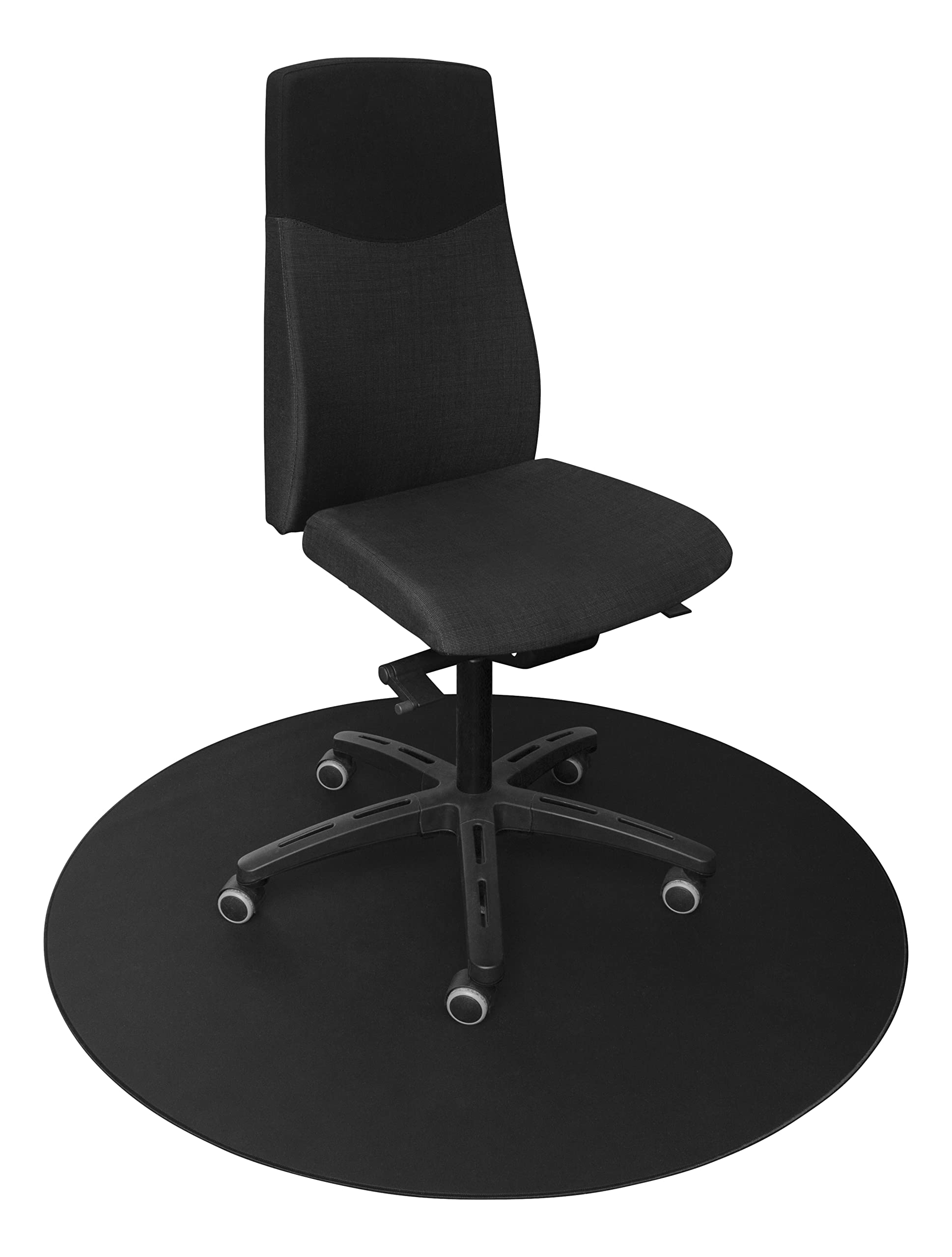 Deltaco Gaming DFP410 Alfombra para Suelo Redondo, 110x110cm, Antideslizante - Negro, Negro 1, Alfombra Redonda Antideslizante Juego