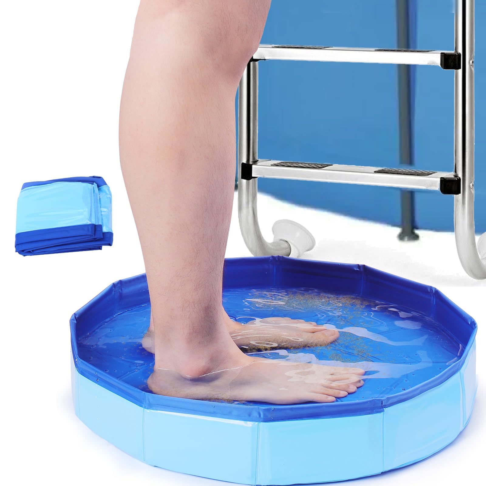 Vaschetta Lavapiedi per Piscina, Vasca pieghevole per piscina, Bacinella Pieghevole Pediluvio, Piscina Piscina Pediluvio Pieghevole, per Piscina, Vasca Idromassaggio, Spa