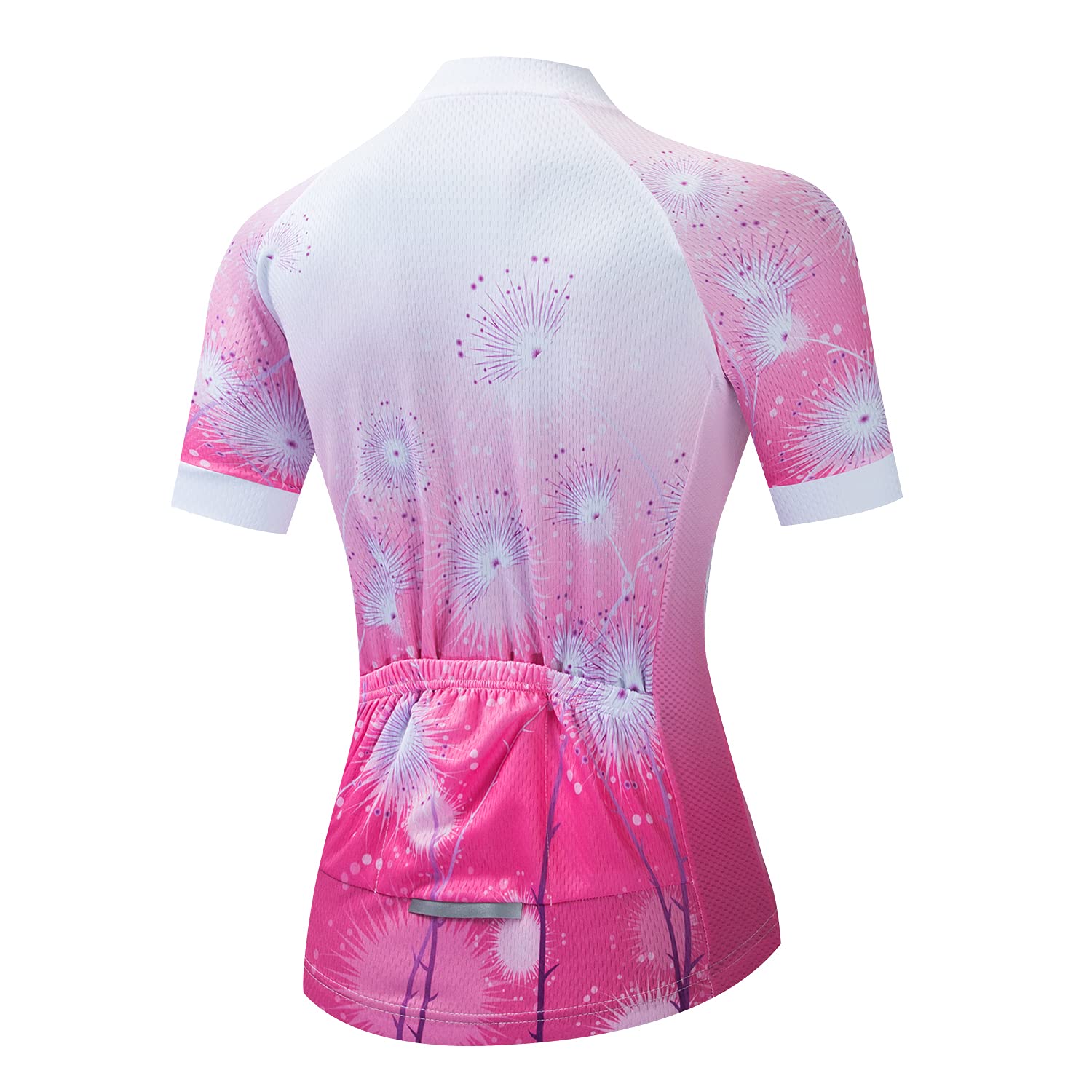 JPOJPO Women's Cycling Jersey Short Sleeve MTB Bike Clothing Reflective 3-Pockets S-3XL