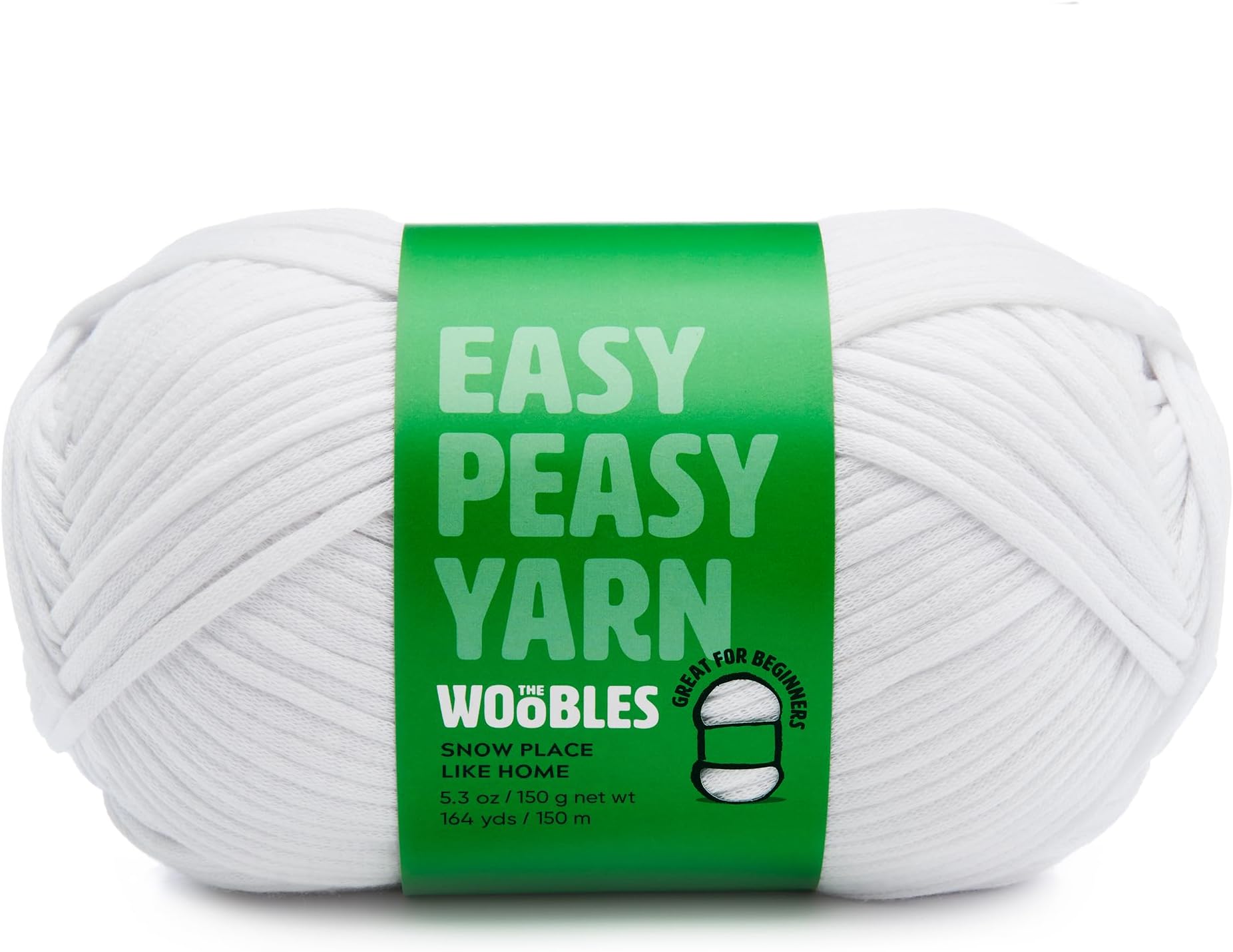 Woobles Easy Peasy Yarn for Beginners with Easy-to-See Stitches - Crochet & Knitting Yarn - Worsted Medium #4 - Cotton-Nylon Blend