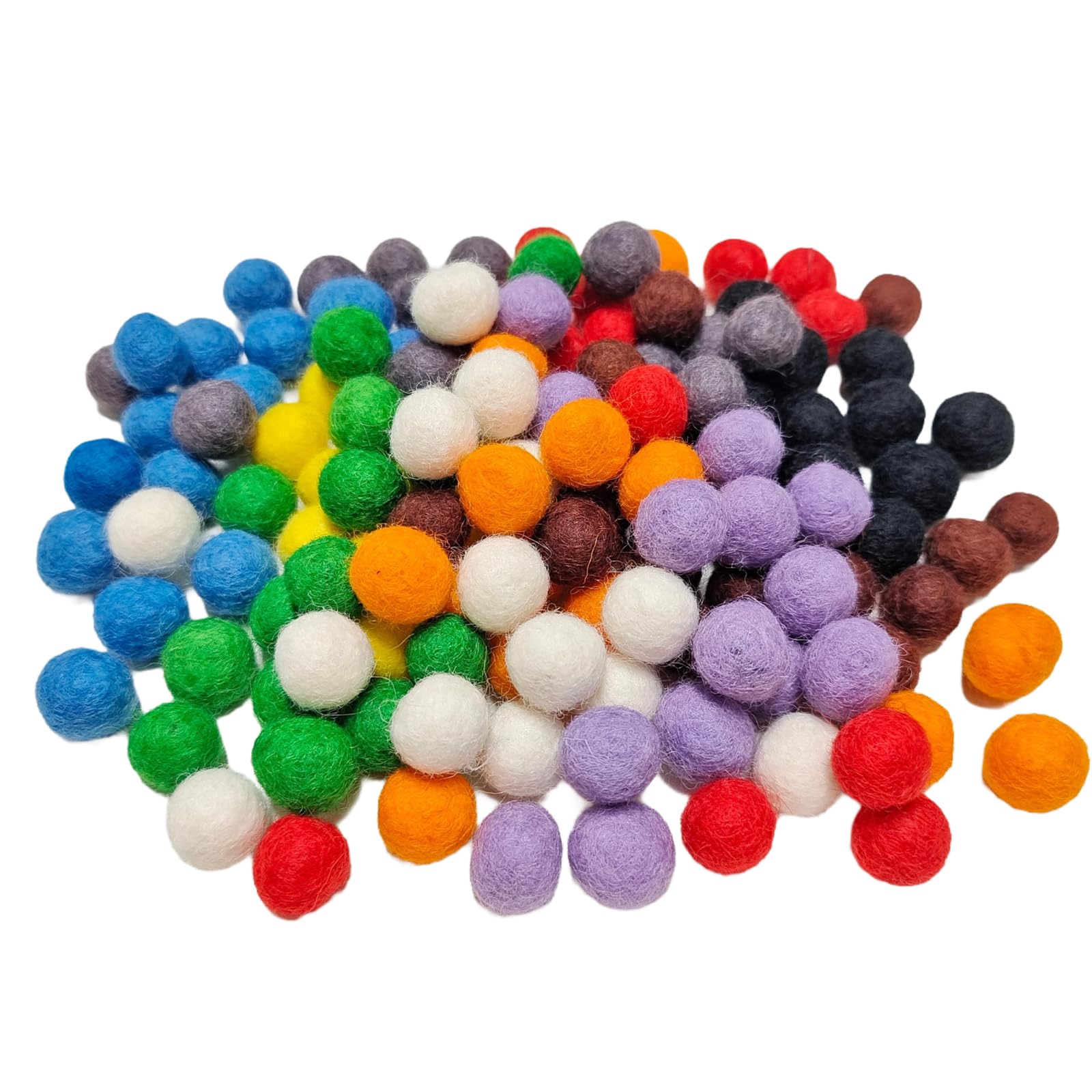 Gros Lot 5000 Boules En Laine Feutrée – Pompons 2 Cm Multicolores – Fabrication Népal