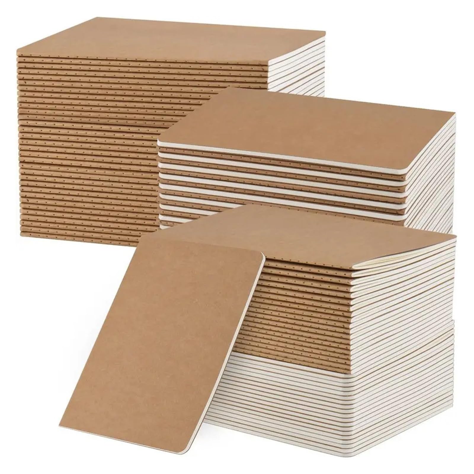 100er-Pack A5-Notizbücher aus Kraftpapier, 8,15 x 5,5 Zoll, blanko, Journaling for die Arbeit, Komposition for die Schule