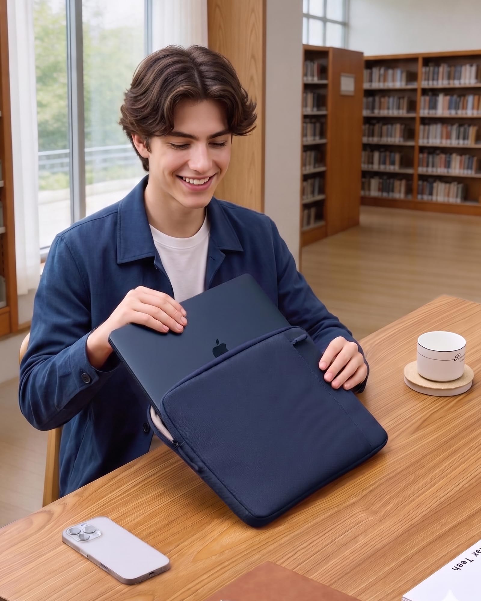 ProCase MacBook Neo専用設計パソコンケース 13インチ カラーコーデPCケース ノートパソコンケース - グレーチェック | 2026年モデル（A18 Pro）対応，保護スリーブ,薄型インナーバッグ,ソフト裏地, 衝撃吸収, 傷防止, 軽量, 持ち運び便利, 通勤通学