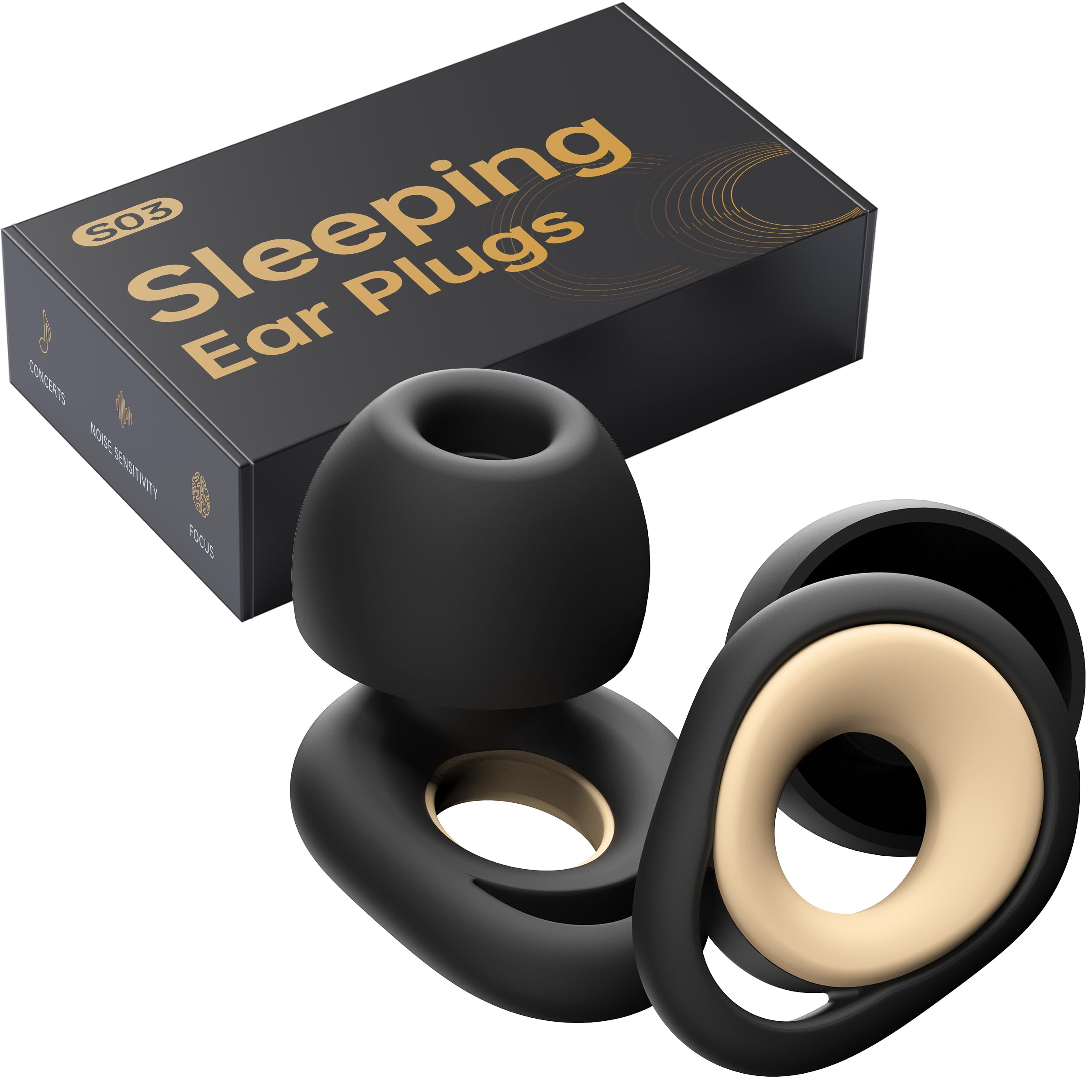 Ear Plugs for Sleeping Noise Cancelling Earbuds Reusable Silicone Earplugs for Sleeping High Fidelity with Mute Layer for