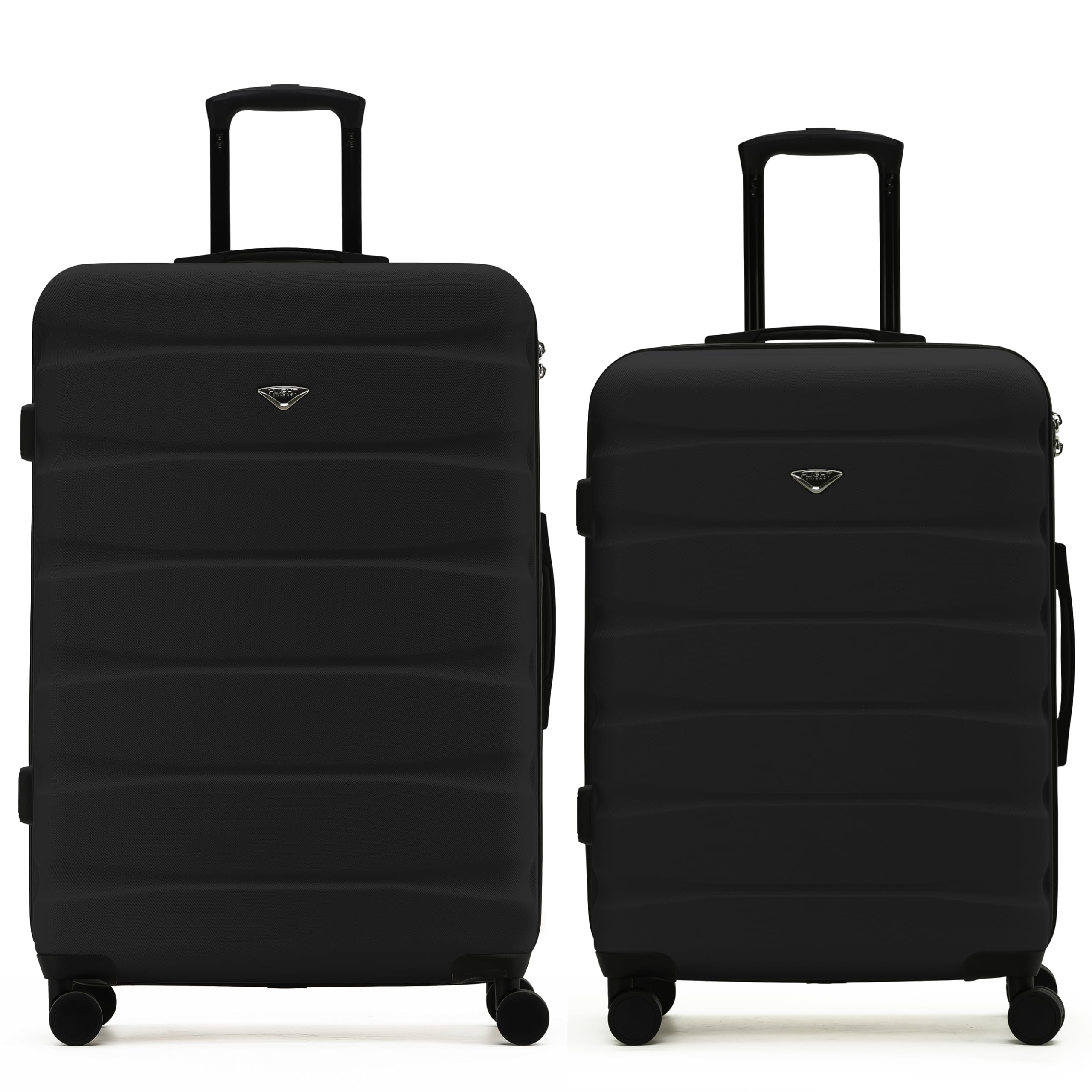 Flight Knight Luggage Sets - Checked Hardside Luggage - All Parts Size Medium 27x16x11 & Large 31x21x12 TSA Lock Easy Glide Silent Double Spinner Wheels Durable Hardside Lightweight Suitcase