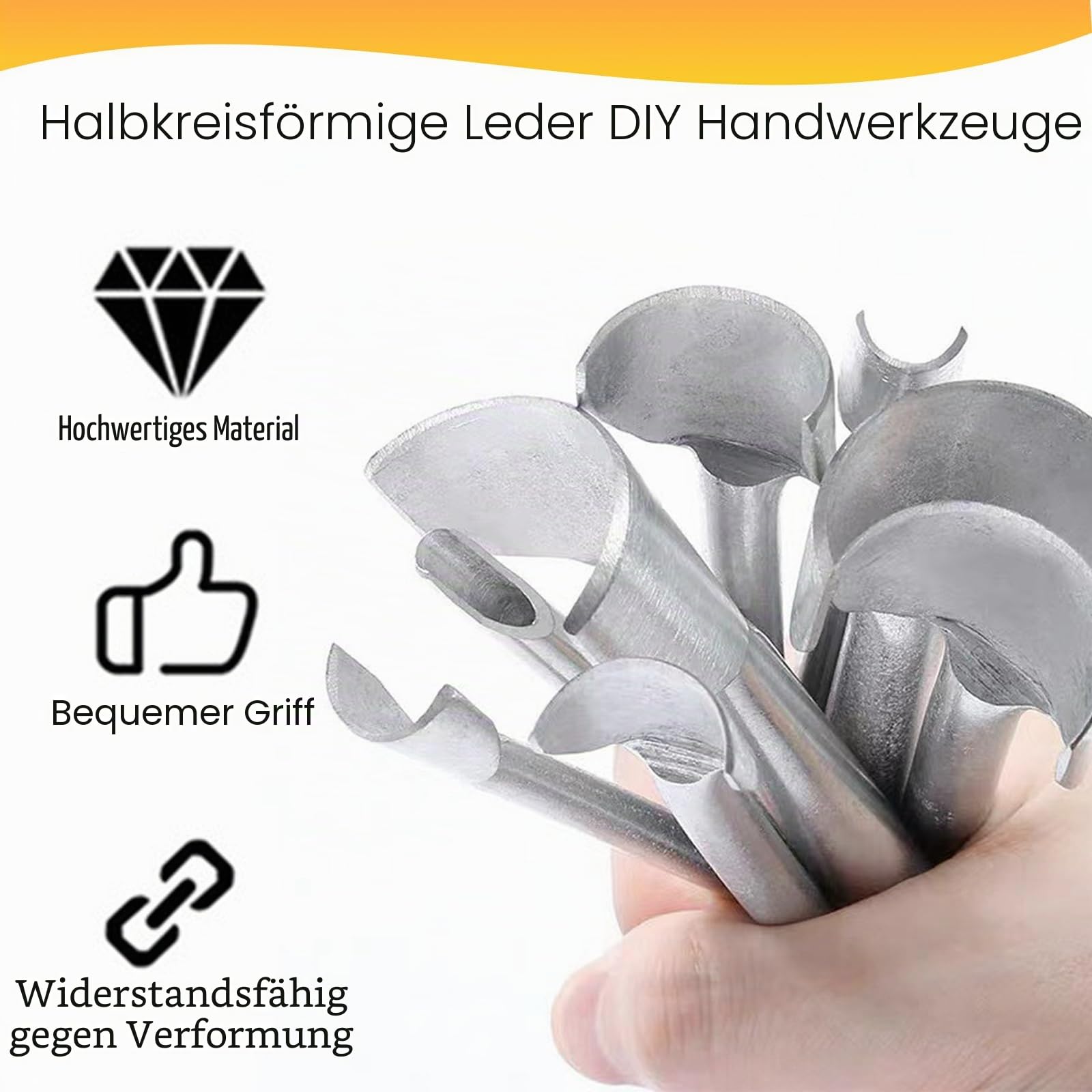 9 Stück Leder Werkzeug, 10mm-50mm Punziereisen Leder Locher für Gürtel Brieftaschen und Uhrenarmbänder Lederhandwerk
