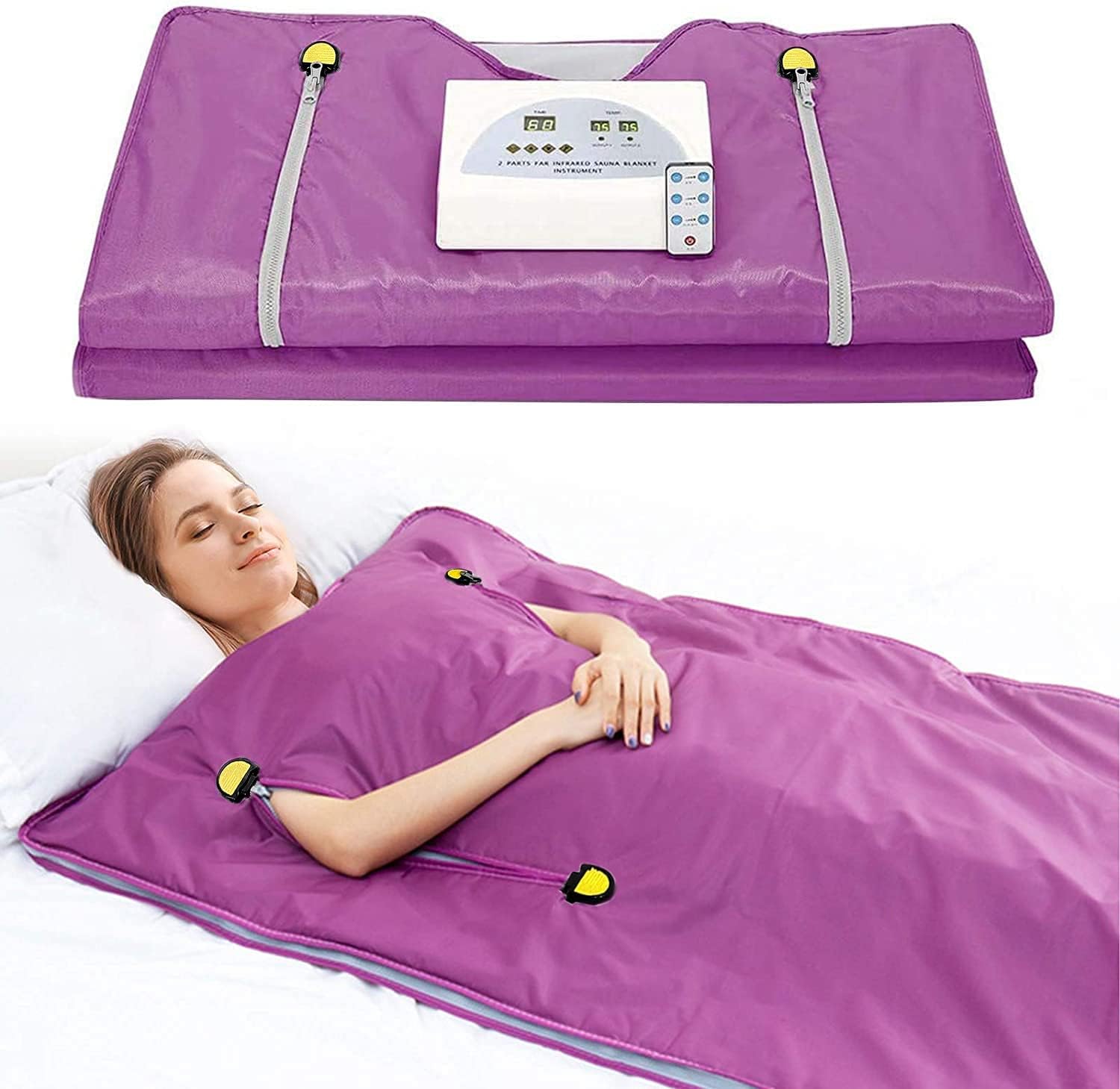Infrarot-Saunadecke,Portable Sauna Blanket,Detox Therapie Sauna Tragbare Oxford-Saunadecke mit 4 Sicherheitsschutz für heißes Schwitzen, Entspannung für Wellness, Muskelentspannung & Hautverjüngung