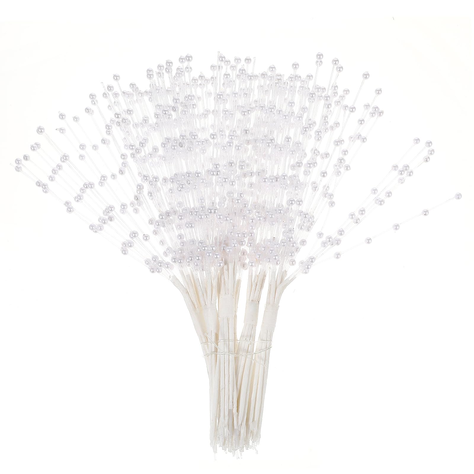 String of Pearls Bouquet Accessories, 60 PCS Pearl Sticks for Flower Bouquet Pearl String, Filler Pearl Garland Beaded Pearl Decor for Wedding Party Flower Bouquet Accessories (6 Bunches White)
