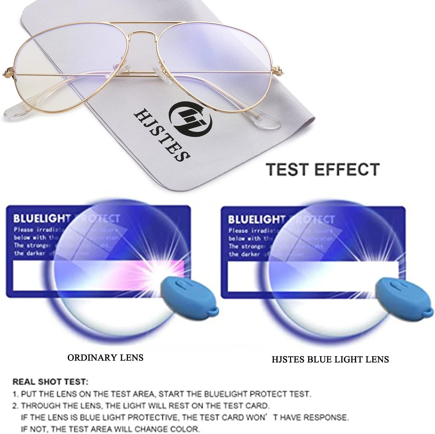 HJSTES Clear Lens Aviator Glasses Blue Light for Women Men Classic Pilot Frame Non-prescription Eyeglasses - Image 7