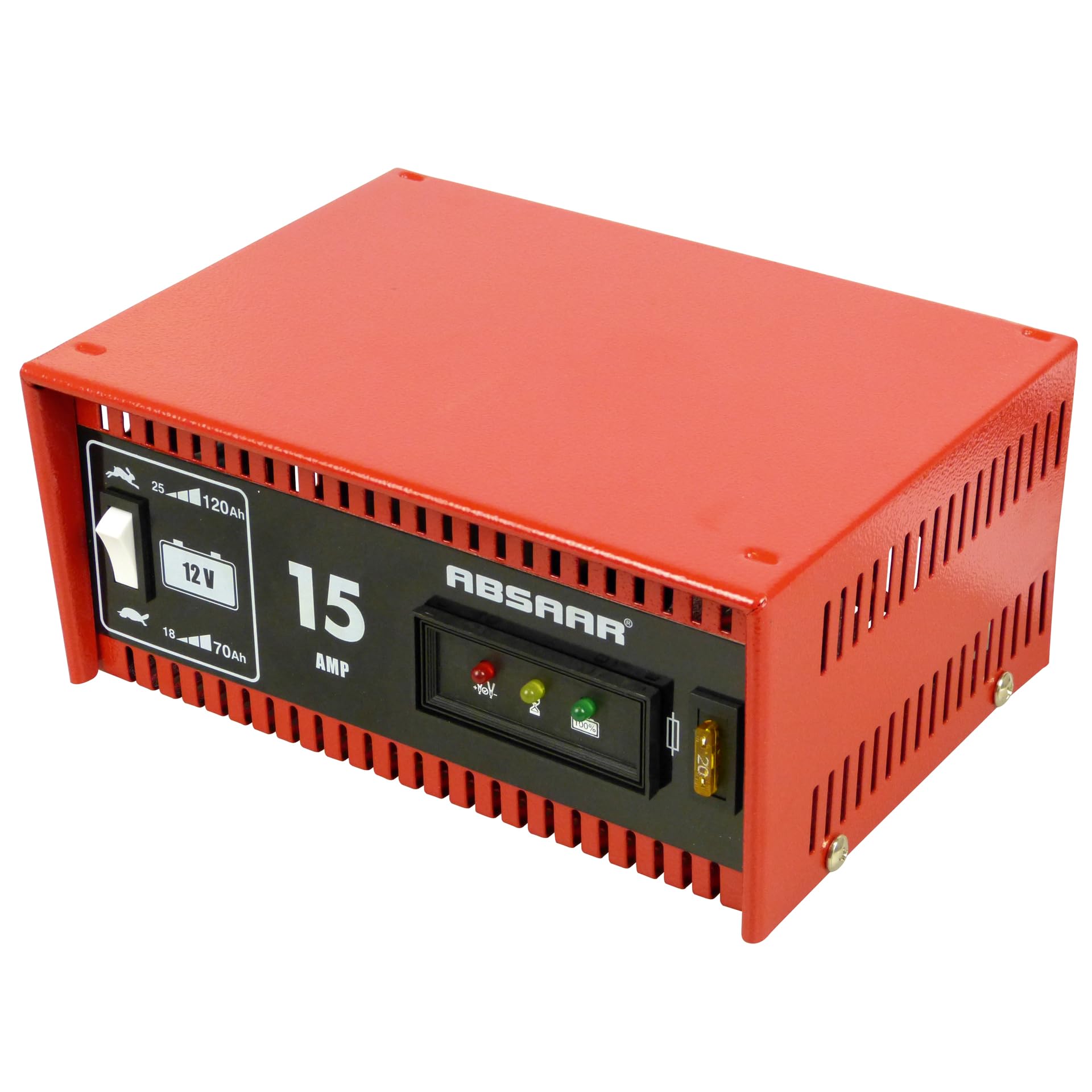 Absaar Auto Chargeur de batterie pour Voiture Camions Moto Capacité de batterie Jusqu'à 18-120AhAh NORMAL/S