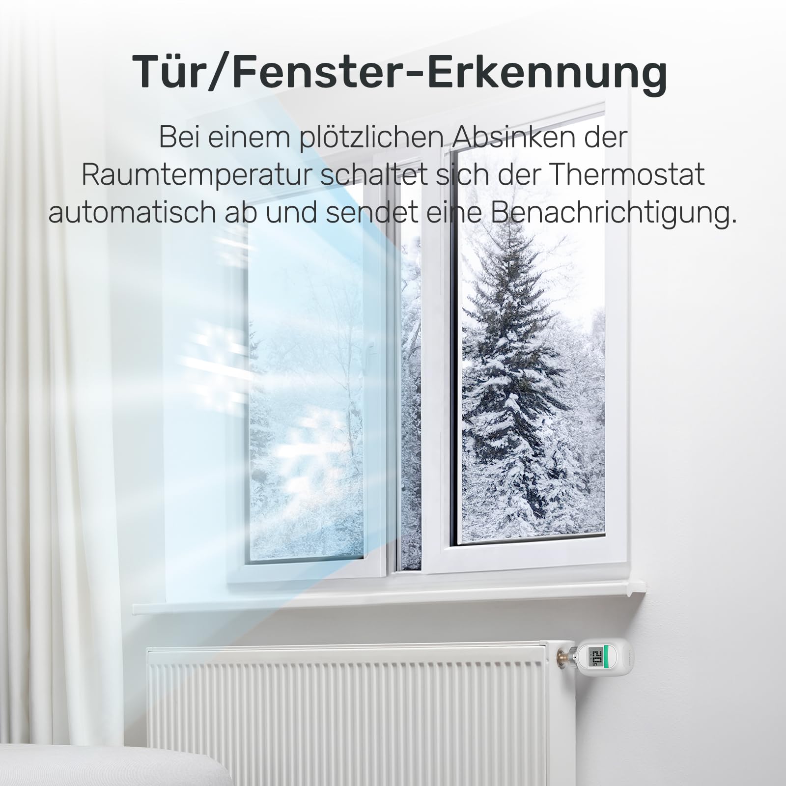 Winees Smart Heizkörperthermostat 3-teilig, mit Zeitplan, Fern-/Sprachsteuerung, Heizungsthermostat Kompatibel mit App, Alexa & Google Assistant (S2 SubG Hub erforderlich)