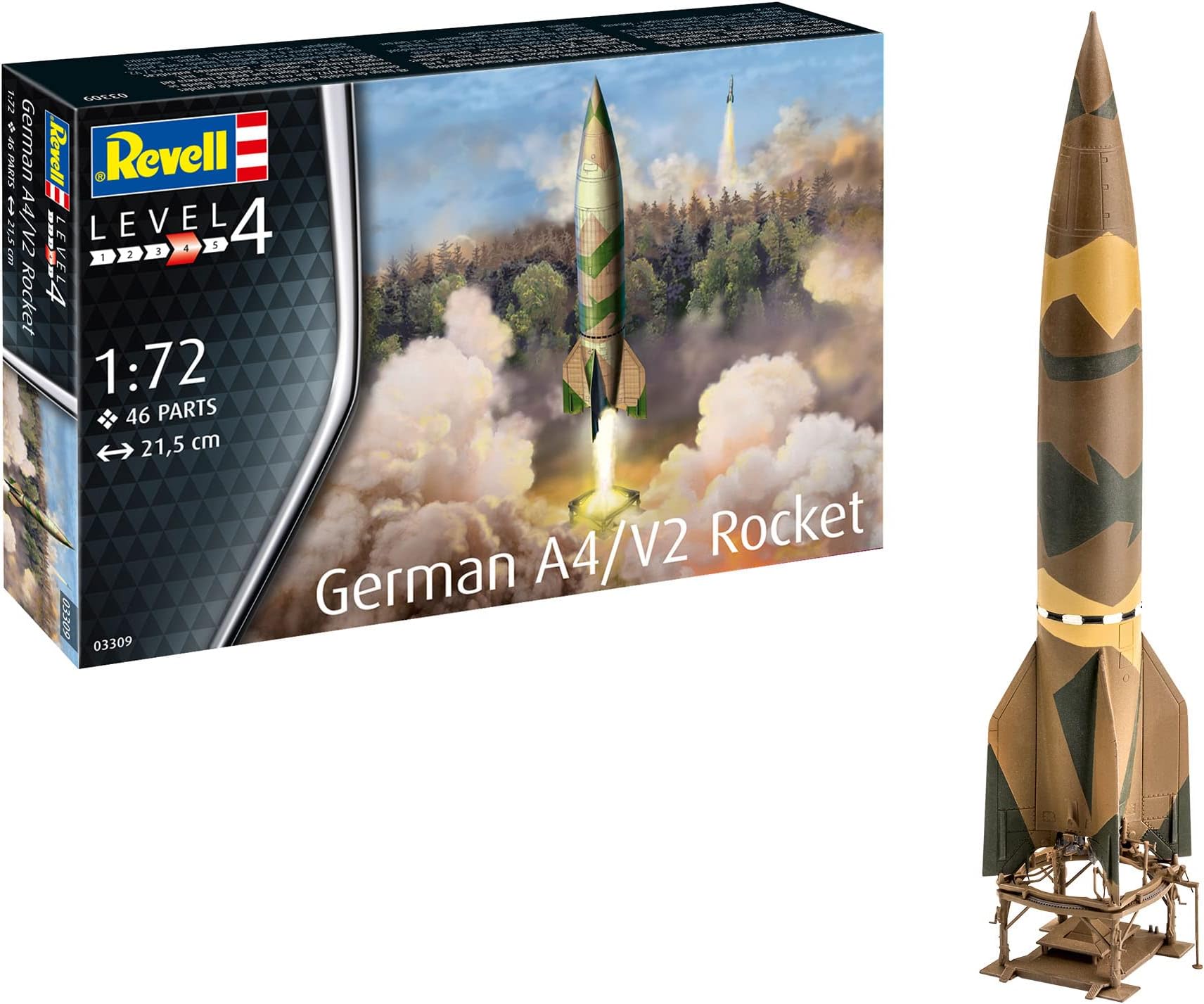 Missile Allemand A4/V2 avec Rampe de Lancement Maquette, 3309, Blanc