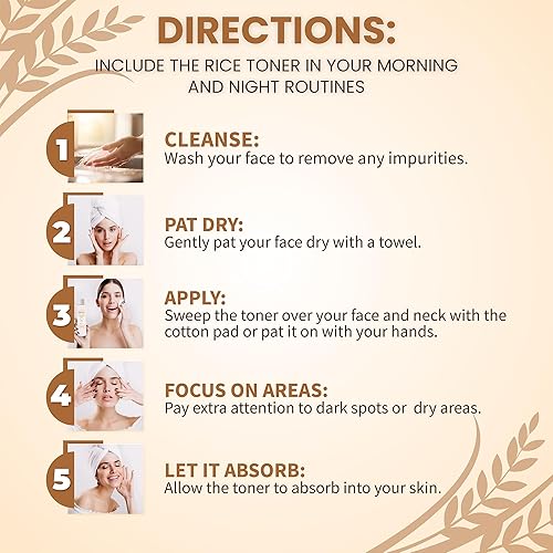 Miniatura 6 de Tóner de arroz tóner de agua de arroz, tóner de leche de arroz, nutre e hidrata la piel seca, tóner lechoso, 77.78% extracto de arroz, ácido