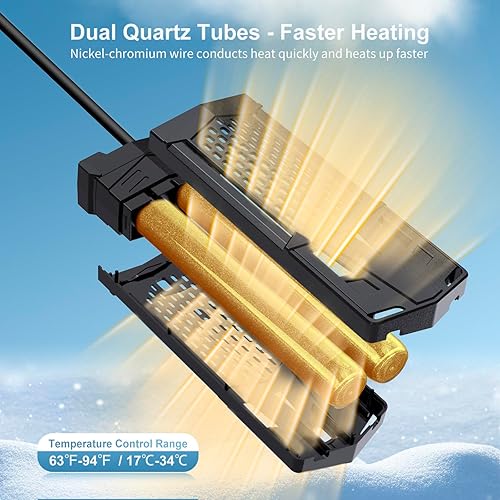 Miniatura 10 de HiTauing Calentador de acuario de 300 W500 W800 W1000 W, calentador de tanque de peces con chip IC inteligente y controlador de sistema PID, sonda