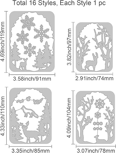 Vista 12 de GLOBLELAND Christmas Animals Cutting Dies for DIY Scrapbooking Metal Christmas Warm Gift Box Die Cuts Embossing Stencils Template for Paper Card