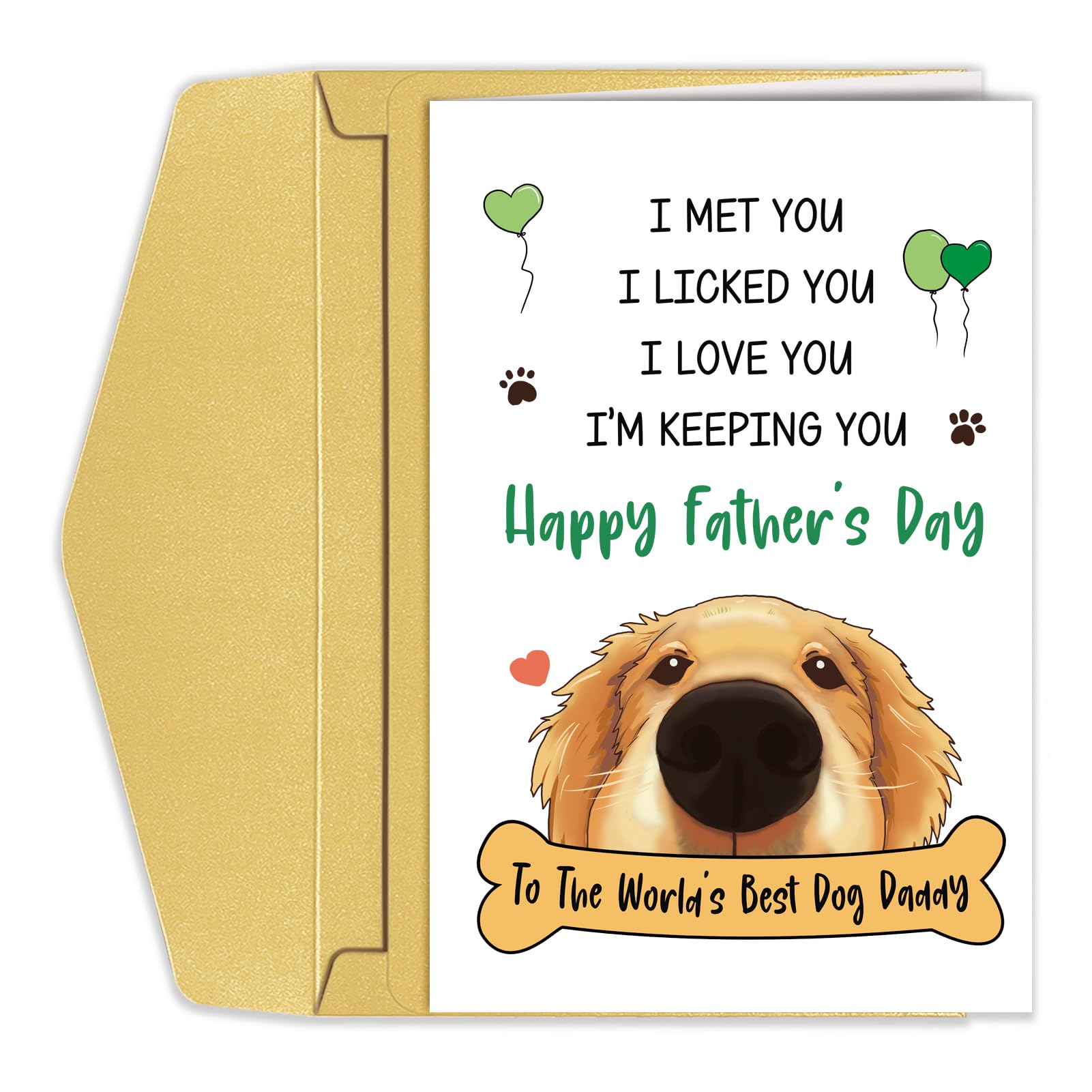 Funny Father's Day Card for Dog Daddy, Cute Father's Day Card from Dog, Happy Father's Day To The World's Best Dog Daddy โ image 1