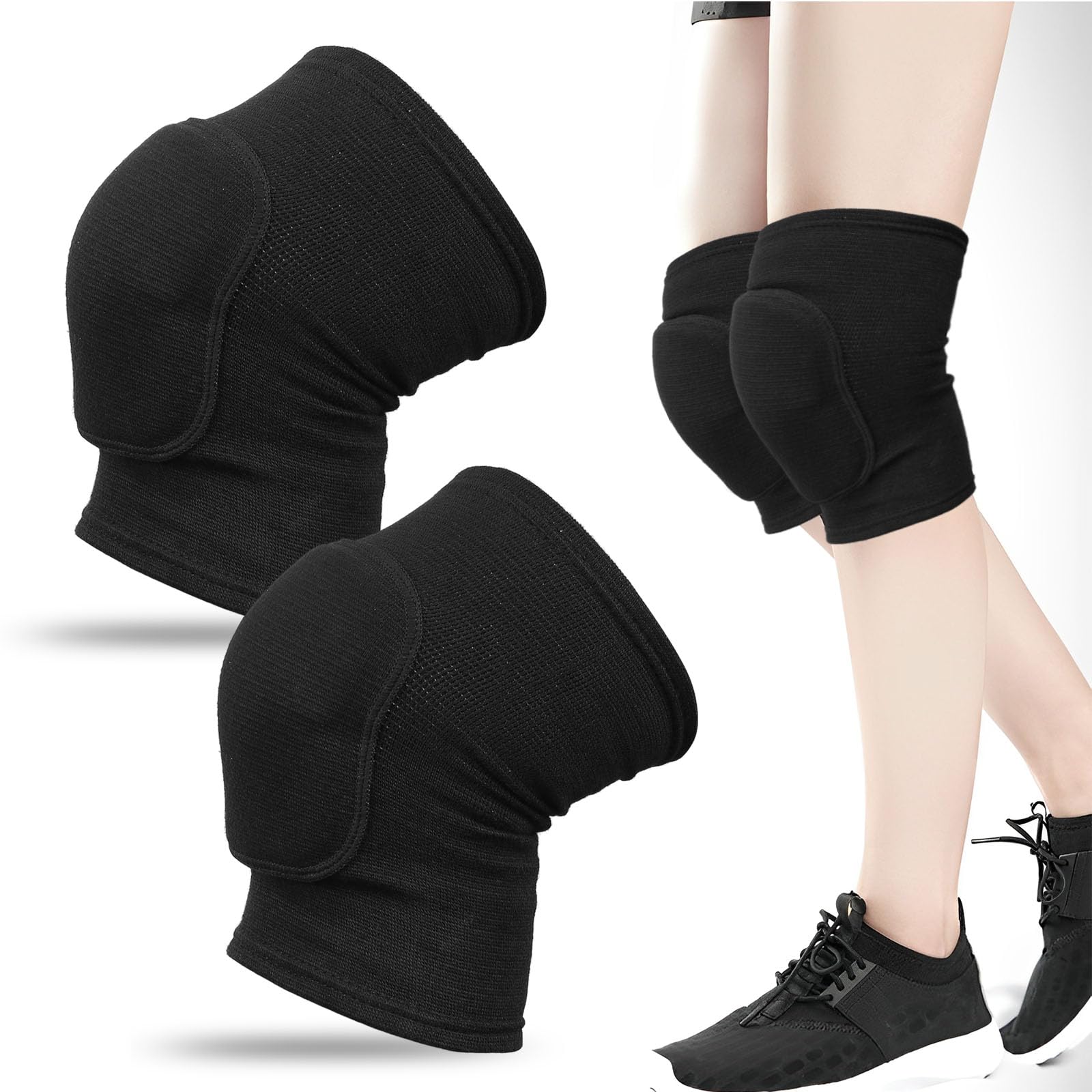 1 Par de Rodilleras para Voleibol Mujer, Rodilleras Deportivas para Baile, Handball, Jardinería, Protectores de Rodilla con Espuma EVA Elástica Antigolpes (Talla M)