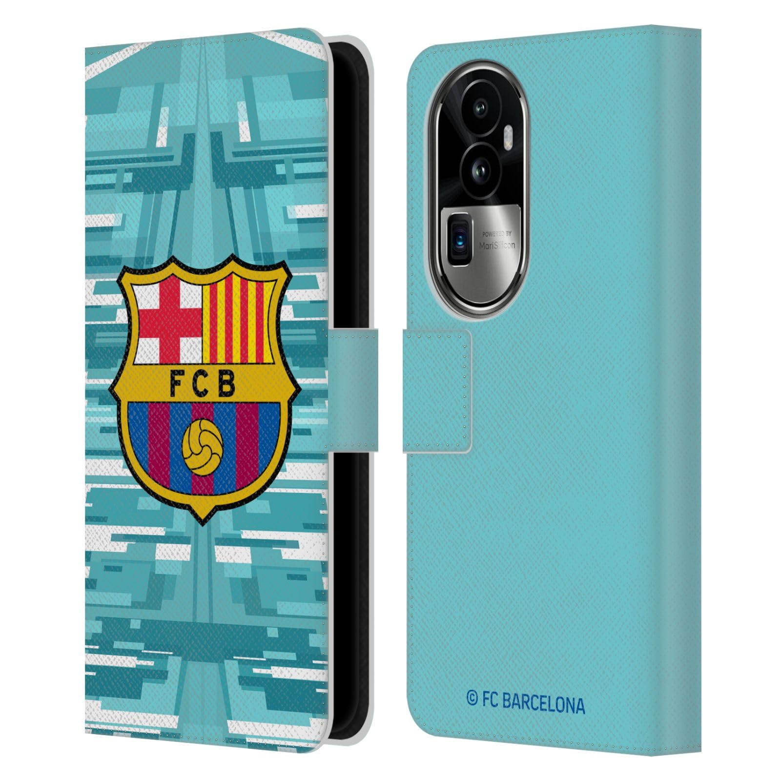 Head Case Designs Officially Licensed FC Barcelona Home Goalkeeper 2019/20 Crest Kit Leather Book Wallet Case Cover Compatible with Oppo Reno10 Pro+