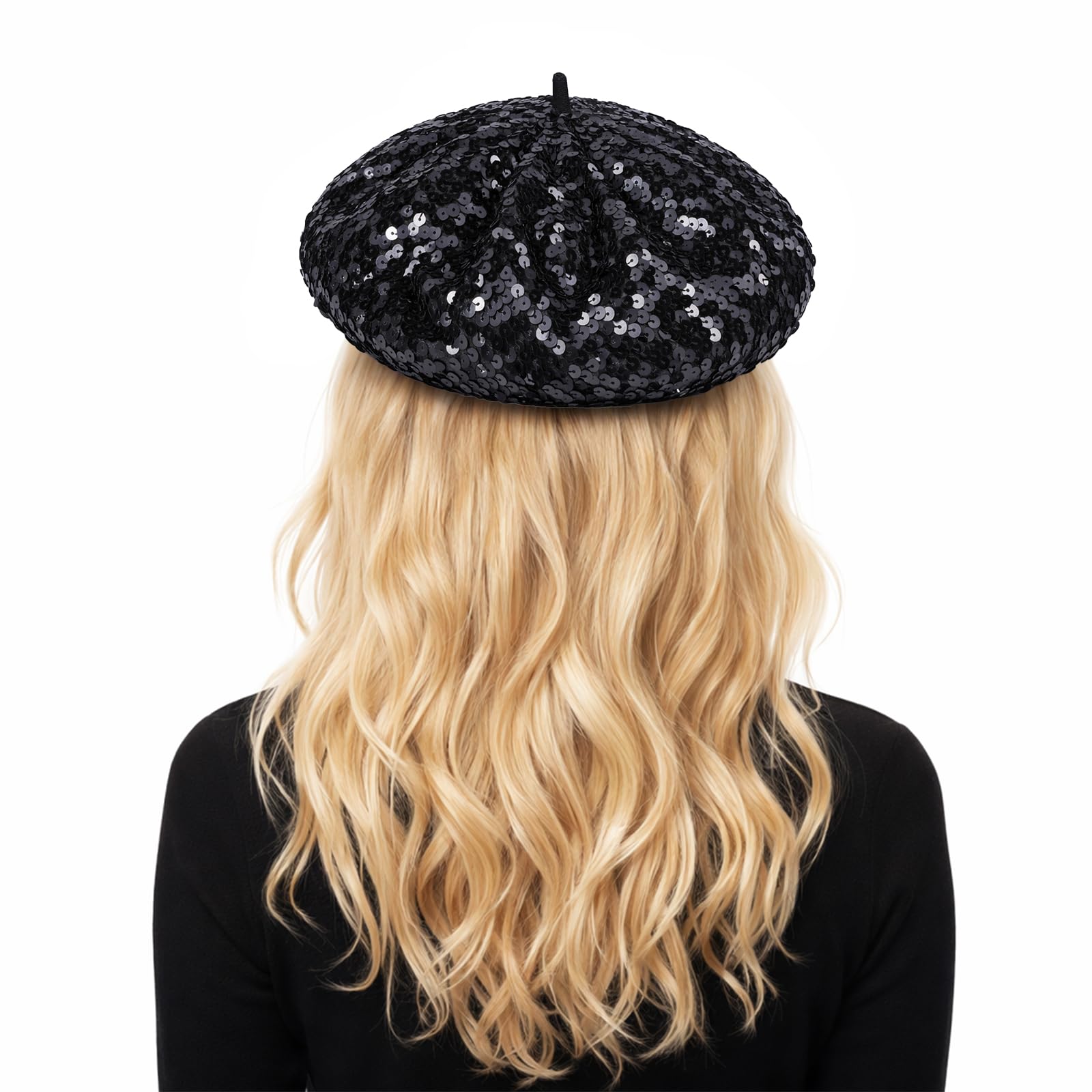 1 berretto da donna con paillettes scintillanti cappello da danza per ragazze festival party club costume divertente coda da sirena taglia unica