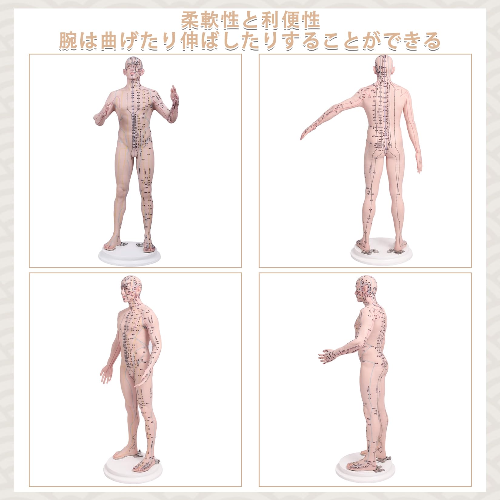 52cm!!》針灸経穴模型 シリコーン製 レトロ 中医学 インテリアに